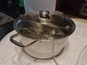 特厚不锈钢鸳鸯锅火锅家用电磁炉专用锅具单锅鸳鸯火锅盆大号涮锅 【特厚鸳鸯】带盖+汤勺漏勺 30cm 实拍图