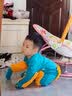 G.duck小黄鸭婴儿爬行服宝宝拖地爬爬服儿童连体衣服春秋冬装懒人擦地薄 湖蓝包手包脚   80cm 17斤以下 实拍图