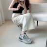 HKTW运动鞋女春秋季新款老爹鞋子2025年单里女款厚底德训鞋休闲跑步鞋 灰色(单里) 36 实拍图