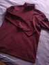 奥德里奇长袖T恤男秋冬季中青年修身潮流韩版高领打底衫男莫代尔加绒加厚保暖抗皱不起球纯色打底衫内搭上衣 酒红色常规 L 实拍图