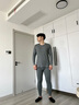 恒源祥男士内衣秋衣秋裤套装保暖内衣100％纯棉抗菌薄款打底棉毛衫冬季 【100%纯棉】深灰+浅灰(圆领2套) 2XL (180/105) 实拍图