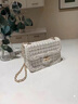 路易礼察品牌包包女包新款小方包斜挎小香风腋下链条包520七夕情人节礼物 米白色【礼盒装】 19.5*7.5*13.5cm 实拍图