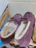 OZZEG澳洲豆豆鞋女冬季羊皮毛一体平底防滑孕妇鞋加绒保暖棉鞋毛毛鞋 深紫色 40 晒单实拍图
