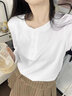 云皎螺纹白色长袖t恤女打底衫款春秋季内搭小清晰衫新修身上衣 白色 S 80-100斤 实拍图