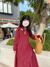 仪纤文艺复古国风盘扣立领少女连衣裙小个子2024秋冬新款长袖裙子学生 红色 M 实拍图