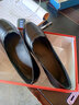 依斯诺宇工作鞋女浅口单鞋女粗跟中跟妈妈鞋单鞋女黑色大码女鞋中年女士皮 黑色3cm 39 实拍图