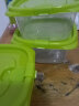 茶花（CHAHUA）塑料冰箱保鲜盒家用冷冻水果蔬菜专用收纳盒食品级冰箱收纳盒 绿色3个装-460ML正方形 实拍图
