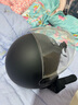 AD新国标认证电动车头盔男女士四季通用电瓶车安全帽女款冬季保暖防雾骑行轻便半盔女款冬天围巾头盔 围脖款【哑黑】透明 均码 实拍图