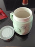 精东家超可爱镜面盖卡通陶瓷杯带勺网红马克杯少女心大容量喝水杯子 绿色小恐龙-470ml（不带勺） 实拍图