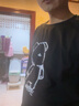 啄木鸟（TUCANO）短袖t恤男纯棉圆领重磅宽松大码半截袖青少年学生夏季休闲男士t恤 黑/守望小熊 2XL （重155-170斤高175-180） 实拍图