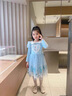 蓓然美爱莎公主裙秋装2025艾莎网纱裙女童连衣裙儿童聚会服生日礼物 蓝裙+披纱 120码 实拍图