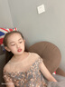 apfelbaum女童公主裙儿童主持人花童蓬蓬纱晚礼服小女孩高端钢琴演出服春夏 蓝色长款（无袖） 150cm 实拍图