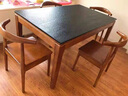 百裕达 火烧石餐桌椅组合现代简约小户型家用饭桌长方形实木电磁炉餐桌 胡桃色 120*70单桌 实拍图