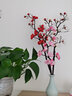花艺赫家饰  仿真梅花枝假花摆件绢花腊梅干花桃花客厅摆设花束中式家居装饰 24cm月满西楼梅花 大红【2支】 实拍图