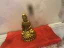 观音菩萨佛像铜观音家用客厅摆件纯黄铜南海坐莲铜菩萨观世音 高11.5cm坐莲柳枝铜观音 实拍图