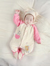 婴儿冬款连体衣夹棉冬装外套秋冬季连脚棉服新生衣服冬天棉衣薄棉 S350轻软薄棉粉色 66cm 3-6个月宝宝 实拍图