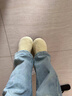 内泊（NEIBO）【超舒服】乳胶棉拖鞋女冬季天室内家居防滑防臭橡胶软底羊毛黄36 实拍图