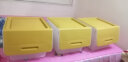 茶花塑料衣物收纳箱棉被整理箱34L 黄色 3个装 实拍图