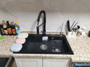 意狄讴（Yedeeo）意大利石英石水槽厨房洗手池洗菜盆花岗岩单槽台下盆洗碗槽黑7088 【7080SY】800*460裸盆配置 实拍图