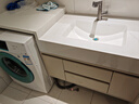 赛诺纳美浴室柜洗衣机柜组合岩板无缝一体盆组合卫生间洗漱台奶油风洗手盆 岩板无缝陶瓷盆+标准镜柜160cm 实拍图