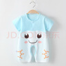 缤丽猫 婴儿连体衣夏季宝宝新生儿衣服纯棉短袖哈衣爬服空调服薄款夏装 短袖连体衣-小青蛙淡青 66cm 实拍图