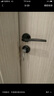 名门 静音门锁室内卧室分体静音锁黑色房门把手实木门锁家用美式锁具 静音哑黑锁+门吸+4寸平开-3片 右开 实拍图