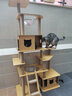 猫爬架太空舱木质多层大型猫树猫架带窝宠物用品 【萌喵乐园Y2】加大双猫窝双太空舱（升级实木立柱） 家具板 实拍图