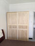 鸿蓝推拉门衣柜松木经济型全实木大衣橱现代简约家用滑动卧室衣柜 长140深50高200(入户包安装) 原木无漆【现货】 实拍图