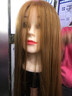 卡美丝假发头模练习盘发编发化妆假人头模型长真发美发公仔模特头模具女 直发金+礼包+大支架（支架单独发 有妆 实拍图