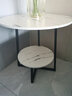 立太（LEADTEK） 立太边几小桌子小茶几卧室迷你角几小圆桌欧式小茶几客厅边桌 白大理石纹+黑架60CM 实拍图