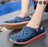 耐锐夏季洞洞鞋男士外穿情侣凉鞋防滑海边沙滩鞋厚底外穿百搭拖鞋大码 深蓝/红 42 实拍图