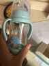 格林博士新生儿玻璃防胀气倒置奶瓶宽口径手柄吸管奶瓶婴幼儿宝宝奶瓶 粉色玻璃180ml（十字奶嘴） 实拍图