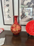 瓷晟景德镇陶瓷中国红水晶釉花开富贵牡丹花瓶现代家饰家居工艺品摆件 赏瓶 带底座 实拍图