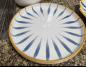 川岛屋 日式和风手绘陶瓷盘子家用复古牛排盘西餐盘味碟菜盘A-72 蓝线8寸平盘 实拍图
