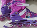迪士尼（Disney）轮滑鞋儿童女闪光溜冰鞋女童男可调旱冰鞋滑冰鞋直排滑轮鞋套装 升级紫冰雪8闪+护具7件套+包 L码（平时鞋码32-37码） 实拍图