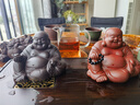 宏中紫砂茶宠弥勒佛可养茶桌摆件全手工笑佛摆件精品小和尚茶玩 托宝弥勒佛-原矿紫泥-中号 实拍图