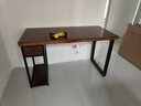 恬梦实木电脑桌台式家用双人书桌卧室办公学习写字桌长条桌子工作台 E 款（单脚+右1抽屉主机架） 120*60*75桌面厚5cm 实拍图