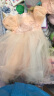 左西女童连衣裙夏季2023儿童法式网纱裙泡泡袖公主裙 橘粉色 120  晒单实拍图