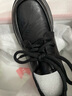 意尔康女鞋真皮百搭深口小皮鞋流苏串珠复古乐福鞋女 27014W黑色 35 实拍图