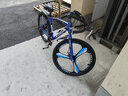 ICOLOUR自行车成人山地车变速公路车轻便运动活飞单车骑行学生越野公路车 26寸27速至尊一体轮蓝黑色 充气胎 实拍图