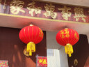 祥福缘灯笼新年装饰品大红灯笼灯植绒布婚庆节庆大门led灯春节年货节 1对装+富贵平安100#+灯+ 56cm 实拍图