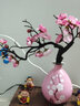 花艺赫家饰  仿真梅花枝假花摆件绢花腊梅干花桃花客厅摆设花束中式家居装饰 24cm月满西楼梅花 大红【2支】 实拍图