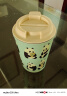 CUP MYSTERY熊猫保温杯陶瓷覆层内胆咖啡杯桌面卡通创意保温保冷办公车载水杯 绿色 实拍图