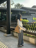 天丂韩版托特包女复古绒面撞色单肩包学院风秋冬大容量通勤手提斜跨包 复古毛绒单肩包【浅棕色】 实拍图