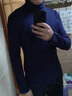 诚景一体绒加绒加厚高领打底衫男修身休闲纯色秋衣t恤男保暖长袖卫衣I 宝蓝色6020不加绒 3XL 实拍图