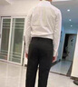 皮尔卡丹衬衫男短袖春夏季纯色韩版时尚商务休闲正装搭配衬衣男士潮流上衣 S108白色+S108蓝色 XL 实拍图