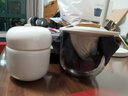 南山先生快客杯陶瓷旅行茶具套装茶杯盖碗便携包功夫茶具户外泡茶壶收纳包 一壶三杯(白色)+茶叶罐 实拍图
