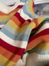 幼歌（YOUGE）婴幼儿秋季新款缤纷彩虹条纹宽松长袖毛衣舒适软绵上衣 彩虹条 100 cm 实拍图
