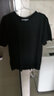 欧替西春秋季纯棉长袖t恤男纯色圆领韩版修身上衣打底衫中青年衣服男装 黑色【100%纯棉】 2XL 建议145-150斤 实拍图