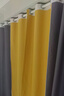 梦达莱全遮光窗帘成品免打孔安装罗马杆一整套卧室定制客厅防风保暖遮阳 拼接款：深灰色+黄色 适用宽2.1-2.6米【窗帘高2.5米】 实拍图
